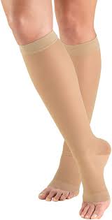 Amazon Com Truform Sheer Compression Stockings 15 20 Mmhg Women S Knee High Length Open Toe 20 Denier Nude Small Truform Health Personal Care