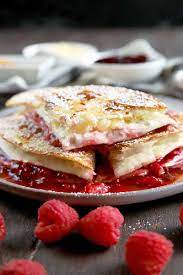 Cream Cheese Raspberry And Pineapple Dessert Quesadilla Foodal Recipe Dessert Quesadilla Dessert Quesadilla Recipes Fresh Fruit Recipes