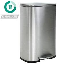 13 Gallon 50 Liter Kitchen Trash Can With Lid For Office Bedroom Bathroom Step Trash Bin Fingerprint Proof Garbage Bin Brushed Stainless Steel Walmart Com Walmart Com