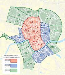 Controles del mapa de cracovia interactivo. Mapa Strefy Zarzad Drog Miasta Krakowa