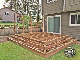 Ground Level Deck Framing Boxed Deck Steps Building A Deck Ground Level Deck Building A Deck Frame