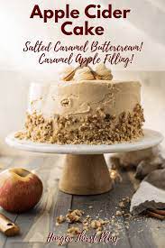Apple Cider Cake With Salted Caramel Buttercream Recipe Desserts Fall Cakes Caramel Buttercream
