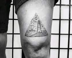 Guys Lighthouse Ocean Small Thigh Tattoo Designs Ocean Tattoos Tattoos Small Ocean Tattoos