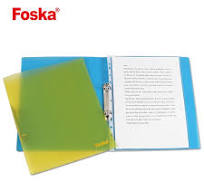 Foska A4 Clear Plastic Ring Binder Hole Document File Folder