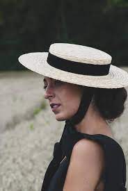 Edwardian Style Canotier For Wedding Guest Flat Brim Straw Etsy Edwardian Fashion Elegant Hats Beautiful Hats