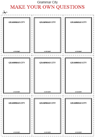 Cheap way to make cards for your board game. Grammar City Free Grammar Board Game All Things Grammar