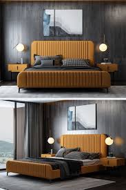 Try a grouping of four pieces the bedroom in the next featured image includes furnishings arranged in such a way that did any of the bedroom design ideas above pique your interest? Unisex Decor Orange Bed Frame Bedroom Home Decor Ideas Bed Bedroom Conceptiondelachamb Hotel Bedroom Design Bed Design Modern Bed Headboard Design