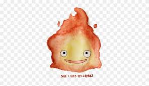 And while you're at it, make hot water for my bath. Howl S Moving Castle Watercolor And Calcifer Image Studio Ghibli Howls Moving Castle Calcifer Free Transparent Png Clipart Images Download