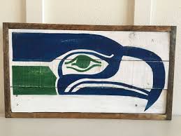Old School Vintage Seahawks Wood Sign Wall Decor By Hurleyandco Wood Signs Wall Signs Football Crafts