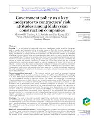 It has its origin from the malay kingdom which was within the british empire in the 18th century. Pdf Government Policy As A Key Moderator To Contractors Risk Attitudes Among Malaysian Construction Companies