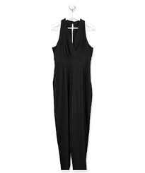 Love Clothing Black Wrap Front Tailored Jumpsuit Uk L Reliked