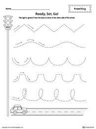 Preschool writing paper also dotted third handwriting sheets: Car Racing Line Tracing Prewriting Worksheet Prewriting Worksheets Tracing Worksheets Preschool Pre Writing Activities