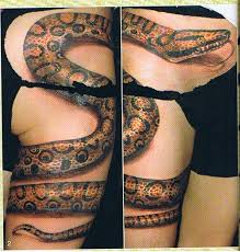 You can have different versions. Realistic Snake Tattoo Design For Leg