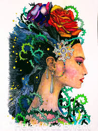 My coloured pencil art ..... Blue naped chlorophonia...