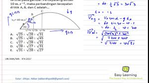Easy Learning Pembahasan Un Fisika Sma Ma Ipa 2017 No 7 Gerak Parabola Youtube