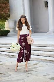 Black And White Square Pants Outfit Ideas Lc Lauren Conrad Runway Collection Floral Crop Wide Leg Pants Women S How To Wear Culottes Fashion Culottes Outfit