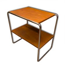 A rectangular top with central board sits above a simple apron accented with curving spandrels. Chromium Plated Side Table In The Manner Of Marcel Breuer Bauhaus Period Online Antique Furniture Wholesale Furniture Your 20th