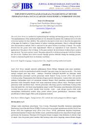 Pd.2 abstract the research was aimed to find out the participants' perspective about the basic requirements of english… Jurnal Ilmiah Bahasa Dan Sastra