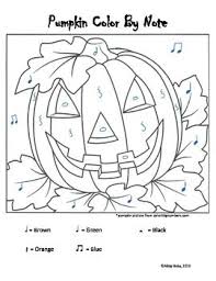 Pumpkin Color By Note Teacherspayteachers Com Free Halloween Coloring Pages Fall Coloring Pages Halloween Coloring