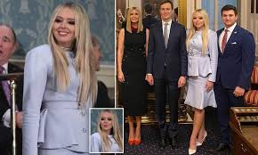 Tiffany ariana trump (born october 13, 1993) is the fourth child of u.s. Tiffany Trump Dons A Ladylike Skirt Suit To Watch The State Of The Union Address With Her Boyfriend Daily Mail Online