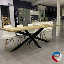 Cette table basse bois sublime votre intérieur en soufflant le chaud et froid dans votre salon. Table Live Egde Plateau Bois Massif Et Pieds Mikado Acier Agtrema