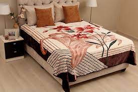 New Mink Blanket Beautifully Embossed Design Which Is Soft And Luxurious Lily Flower Design In Shades Of Brown And Cr Queen Size Bedding Decor Styles Blanket