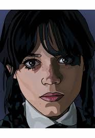 Wednesday Addams Raven Drawing