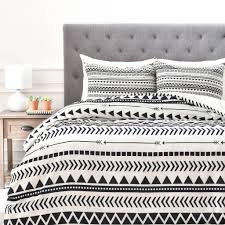 White Black And Cream Bedding Allyson Johnson Black And White Aztec Pattern Duvet Cover Deny Designs Home Accessories White Bedspreads Black Carpet Bedroom Black And White Bedspreads