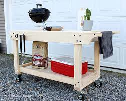 How to build grill cart or bar cart: Diy Grill Cart Bbq Prep Table Free Build Plans