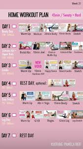 Depending on your fitness level you can control the intensity of the workout by using. Pamela Reif Week 31 At Home Workout Plan At Home Workouts Hard Workout Plan