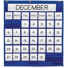 Pacon Gjo85114 Monthly Calendar Pocket Chart 1 Each Blue