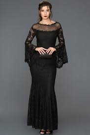Siyah Dantelli Uzun Elbise Abu164 Dantel Elbise The Dress Elbise