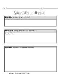 Primary Grade Lab Report Template Lab Report Template Lab Report Primary Grades