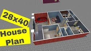 Our modern house design or readymade house design bungalow are results of experts, creative minds and best technology available. 28x40 House Plan Design In 3d With 2 Bedrooms And Car Porch 28 40 Home Design 3d Youtube