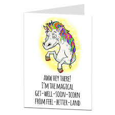It's true, and these funny messages prove that laughter really can be the best medicine. Get Well Soon Card For Women Girls Funny Unicorn Operation Illness Accident Ebay