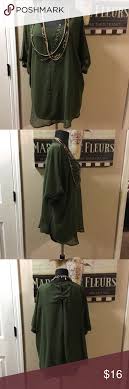 5 30 Plus Size Olive Green Two Fer Blouse Nwt Olive Green Blouse Green Blouse Olive Green