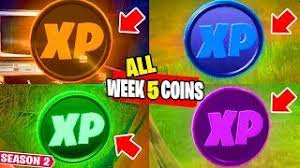 As a reminder, in fortnite season 3 week 5, these coins are cumulative, so if players miss a coin or forget to grab one from a previous week they can continue to collect them before the. All Xp Coins Locations Fortnite Week 5 Season 2 Chapter 2 Youtube