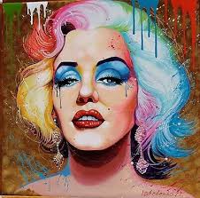Golden MARILYN MONROE Alexander Ishchenko Original Painting Canvas Hand  Signed