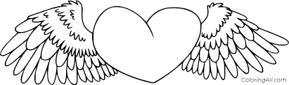 Insist on using crayons over watercolor, as the latter may be difficult to handle. Heart With Wings Coloring Page Coloringall