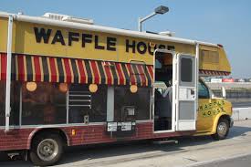 In the wake of hurricane michael, waffle house opened a food truck in panama city , florida, to distribute free food to the victims of the storm. Waffle House Truck Set To Serve Hashbrowns To Museum Goers