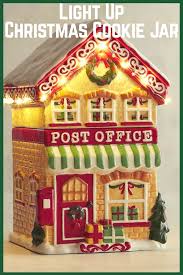 Love This Post Office Christmas Cookie Jar It Really Lights Up And Sits Awesome With My Chri Christmas Cookie Jars Cookie Jars Vintage Collectible Cookie Jars