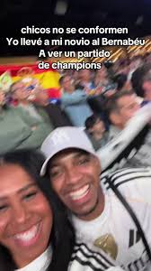 🤍🖤 #parejas #championsleague #santiagobernabeu #realmadridfc #novios