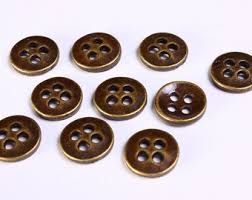 11mm antique brass button