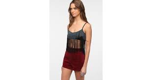 Urban Outfitters Ombre Fringe Bra Top In Black Lyst