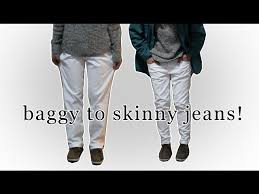 Blauwe reell baggy jeans voor heren. Transformation Baggy To Skinny Jeans Youtube