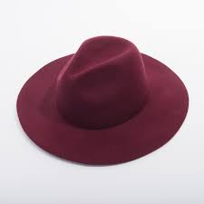 Wine Wide Brim Fedora Felt Plain Hats W0166a Wine Sun Yorkos Zoria