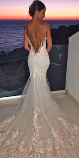 Mermaid Wedding Dresses Lace Low Back Spaghetti Straps With Train Enzoani Weddingback In 2020 Lace Mermaid Wedding Dress Wedding Dress Low Back Mermaid Wedding Dress