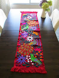 Mexican Table Linens Handmade Hand Embroidered Home Goods Otomi Embroidered And Mayan Back Loom Strap Wove Mexican Home Decor Table Linens Mexican Textiles