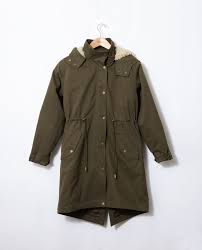 Hooded Parka Green Ganache Comptoir Des Cotonniers