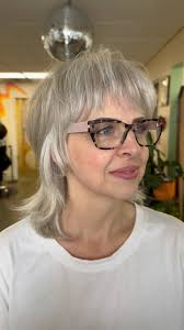 I brought the shears, she brought the sass! , #tulsahair #tulsahairstylist  #tulsasalon #bangs #tulsaoklahoma #althairstylist #queerownedbusiness #shag  #greyhair #haircut #mullet #elevatehair ...